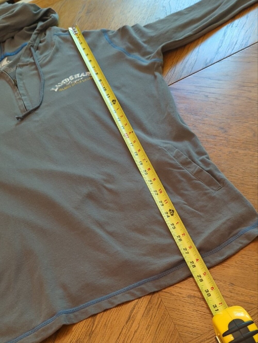 Landshark Lager Gray Half-Zip Hoodie Sweatshirt Lightweight Beachy Summer - Picture 6 of 6